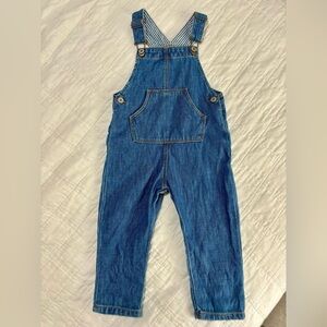 Zara Baby Boy Denim Overalls Size 18-24m 100% Cotton Relaxed Fit EUC